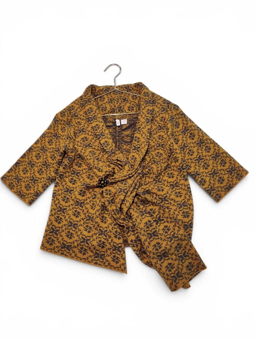 Anthropologie Moth Jacquard "Scarf Tied Cardigan" Sweater Womens Medium